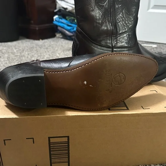 Durango Western Ankle Boots Burgundy and black embroidered Leather size 8 D - Picture 10 of 14